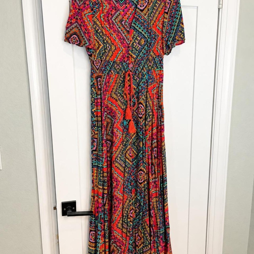 Colorful Geometric Boho Maxi Dress